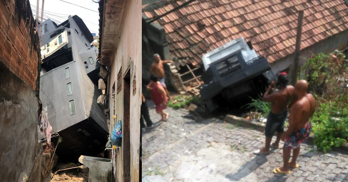 Blindado Da Pm O Caveir O Cai No Quintal De Uma Casa No Morro Do