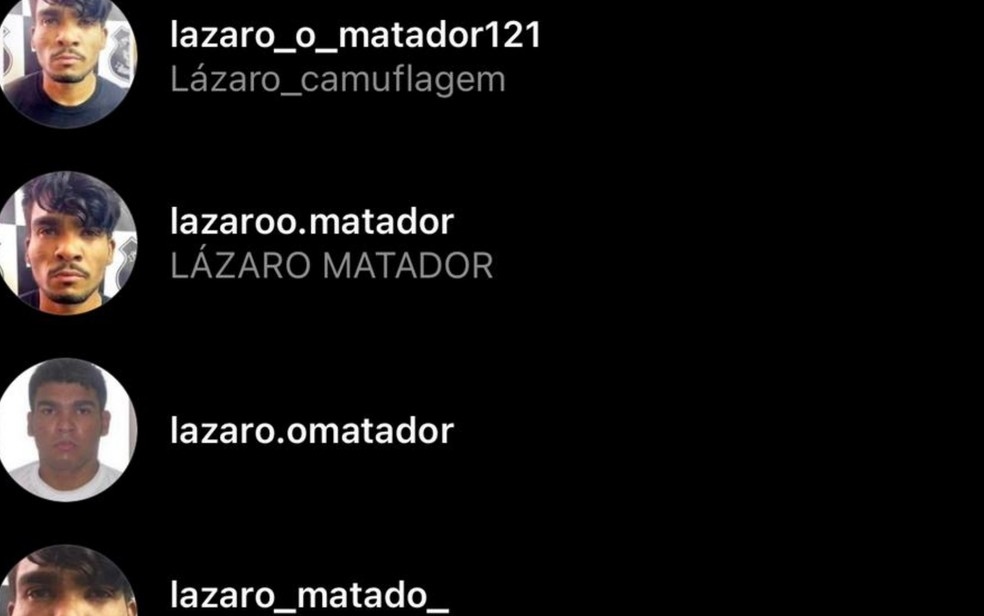 Perfis nas redes sociais que fazem apologia aos crimes cometidos por Lzaro Barbosa Foto ReproduoInstagram