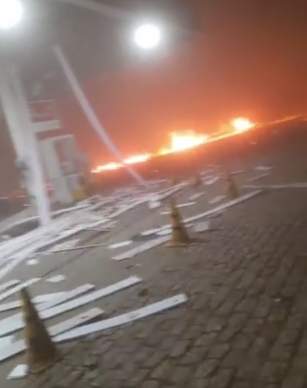 Posto de combustveis fica em chamas aps exploso em Rio Claro Foto Arquivo Pessoal