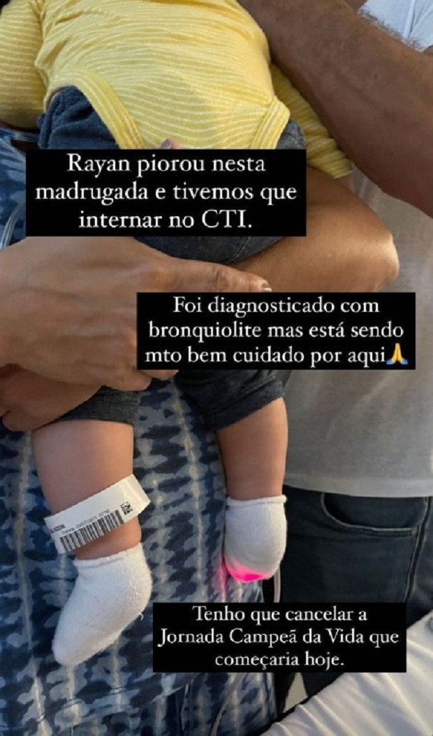 Rayan filho de Malvino Salvador e Kyra Gracie internado Foto ReproduoInstagram