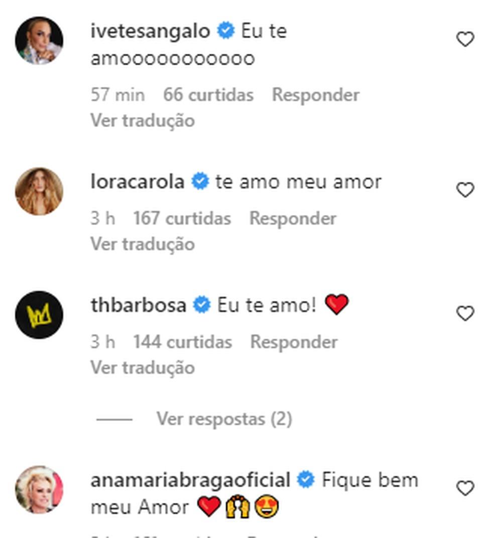Famosos mandam mensagem para Preta Gil Foto Reproduo