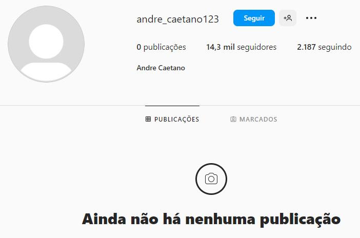 Andr Caetano some das redes sociais