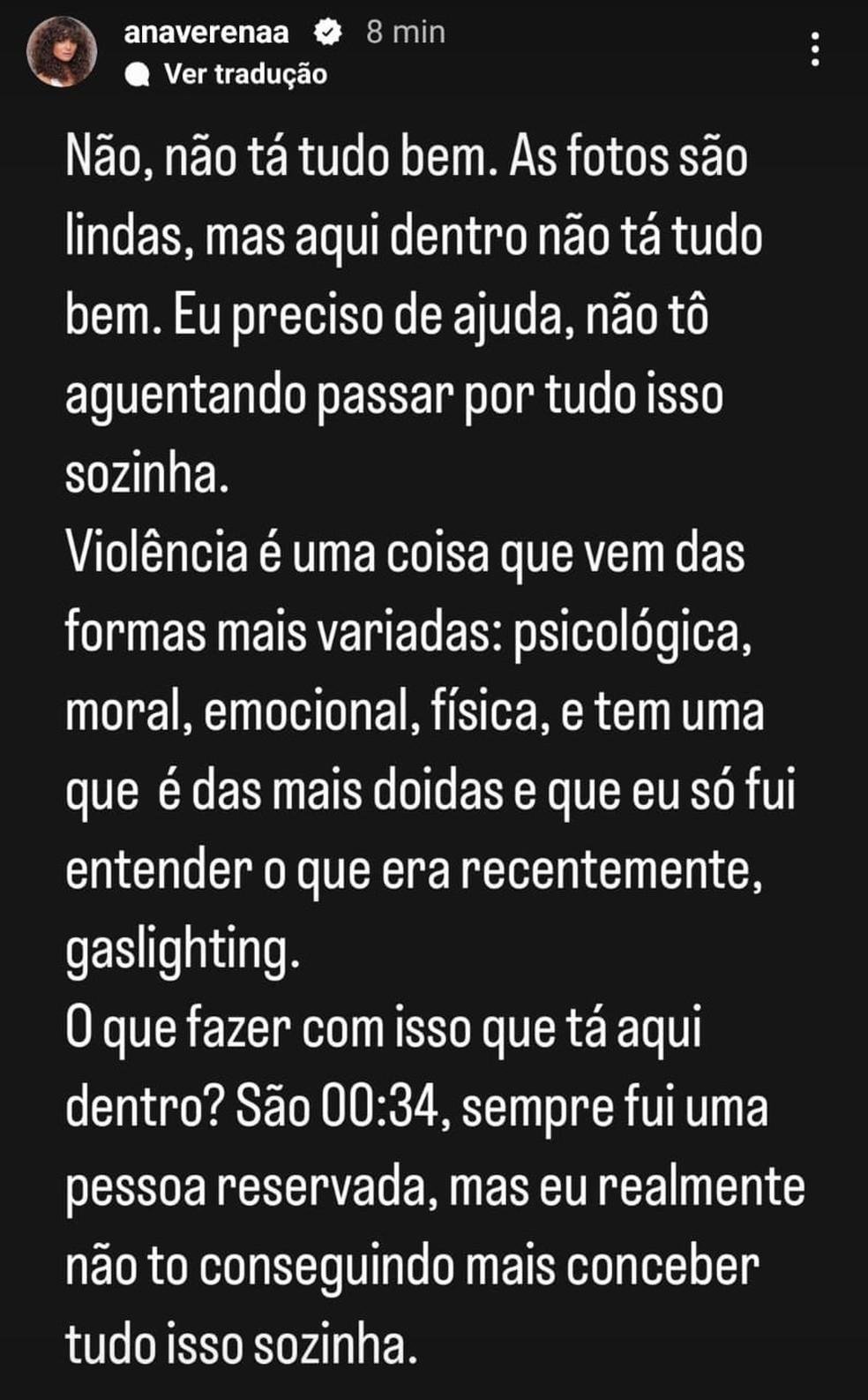 Ex-mulher de Fabio Assuno Ana Verena desabafa sobre gaslighting e violncia moral e fsica Foto Instagram