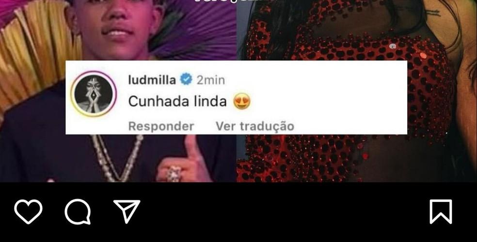 Comentrio que Ludmilla fez na foto de Viviane Noronha Foto ReproduoInstagram