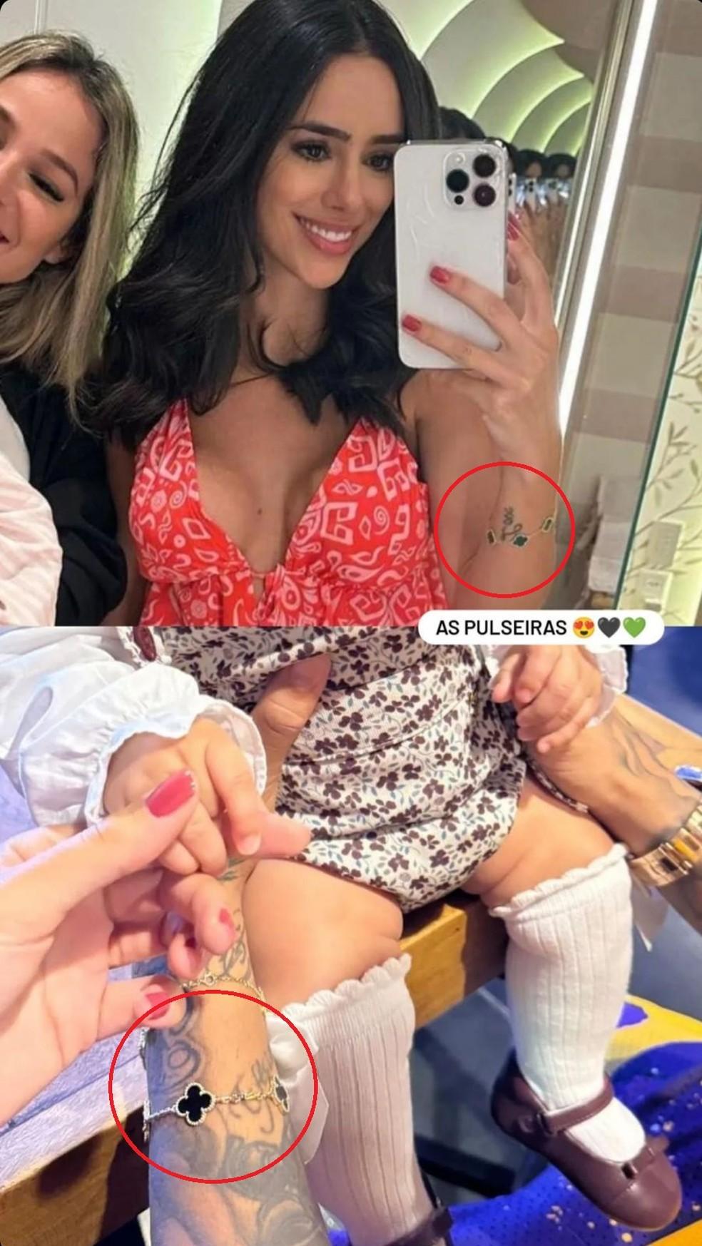 Neymar e Bruna Biancardi combinam pulseiras de R 31 mil Foto Instagram