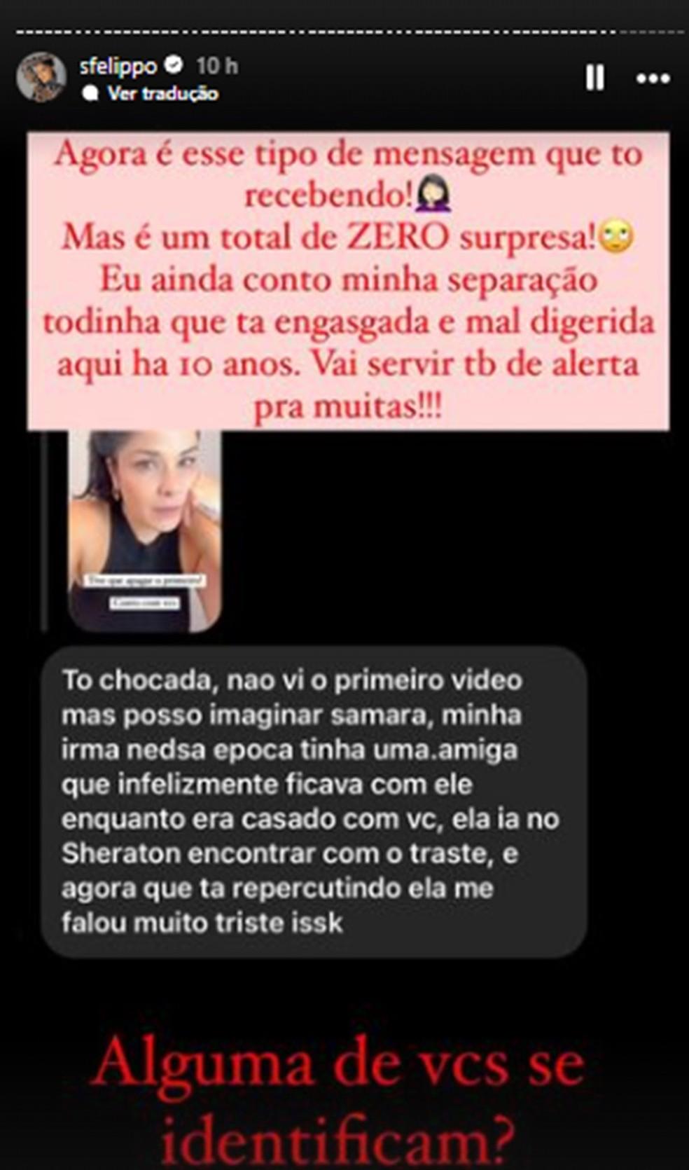Samara Felippo recebe mensagem expondo traio de Leandrinho Barbosa Foto ReproduoInstagram